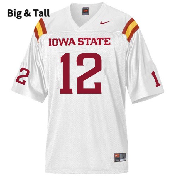 Iowa State Cyclones Men's #12 Hunter Dekkers Nike NCAA Authentic White Big & Tall College Stitched Football Jersey FJ42C50SY